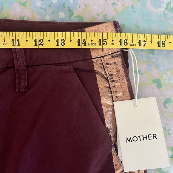 NWT Mother | Shaker Prep Fray in Dahlia w. Rose Gold Stripe Size 28/6 Straight - Picture 13 of 15